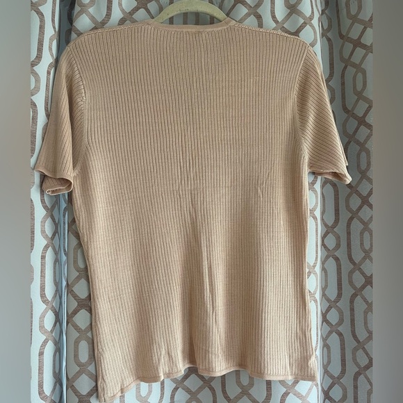 Studio Cream Ribbed Button Down Shirt - Picture 2 of 5